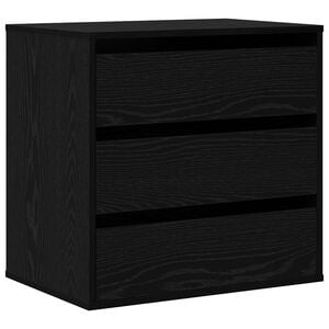 vidaXL Gabinete de Gavetas 3-Gaveta Preto 61 x 41 x 58 cm