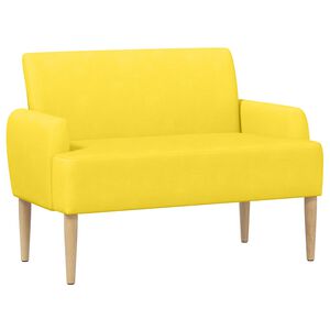vidaXL Sof&aacute; de dois lugares com bot&atilde;o acolchoado Amarelo Claro