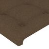 vidaXL Cabeceira de cama c/ abas tecido 203x23x78/88cm castanho-escuro