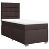 vidaXL Cama com molas/colch&atilde;o 90x200 cm tecido castanho-escuro