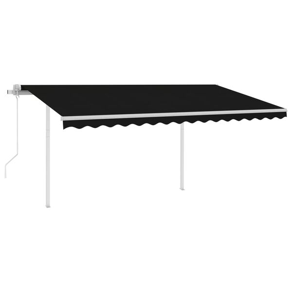 vidaXL Toldo retrátil automático com postes 4,5x3,5 m antracite