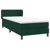 vidaXL Cama com molas/colch&atilde;o 90x220 cm veludo verde-escuro