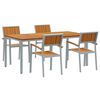 vidaXL Conjunto de Jantar para Jardim 5 pcs Cinzeto