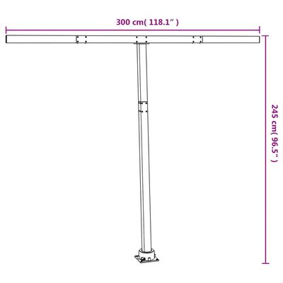 vidaXL Conjunto de postes para toldo 300x245 cm ferro