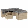 vidaXL 9 pcs conjunto de sof&aacute;s p/ jardim com almofad&otilde;es vime PE bege