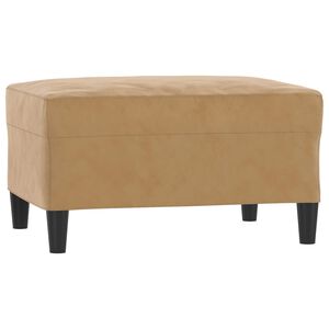 vidaXL Apoio de p&eacute;s 70x55x41 cm veludo castanho