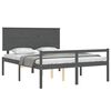 vidaXL Cama para idosos c/ cabeceira 160x200cm madeira maci&ccedil;a cinzento
