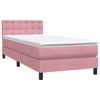 vidaXL Cama com molas/colch&atilde;o 100x210 cm veludo rosa