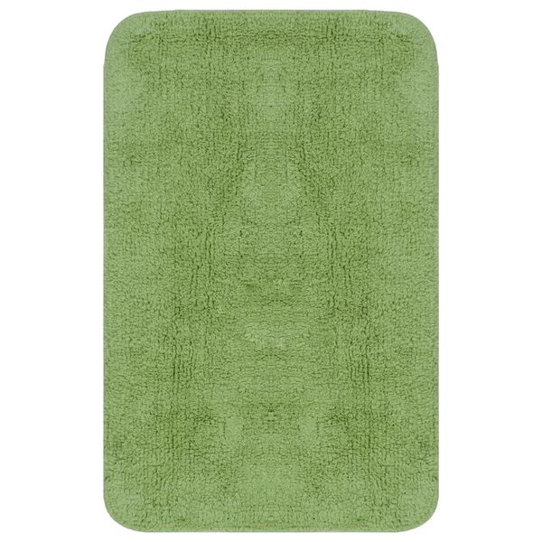 vidaXL Conjunto tapetes de casa de banho 3 pcs tecido verde