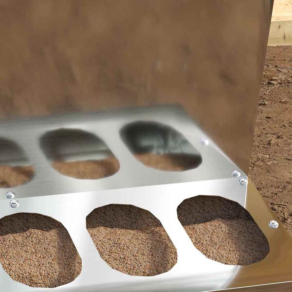 vidaXL Comedouro para galinha Prateado 40 x 40 x 45 cm A&ccedil;o Galvanizado