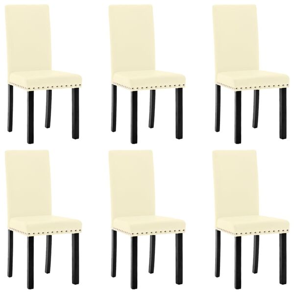 vidaXL Cadeiras de jantar 6 pcs couro artificial cor creme