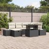 vidaXL Conjunto de Sof&aacute; de Jardim 7 pcs Preto vime PE