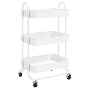 vidaXL Carrinho com 3 prateleiras 46x34x79 cm a&ccedil;o branco