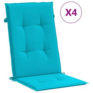 vidaXL Almofad&otilde;es cadeira de encosto alto 4 pcs tecido turquesa