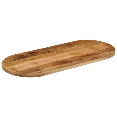 vidaXL Tampo de mesa oval 80x40x3,8cm madeira mangueira áspera maciça