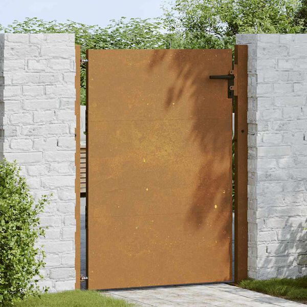 vidaXL Port&atilde;o de jardim 100x125 cm A&ccedil;o Corten