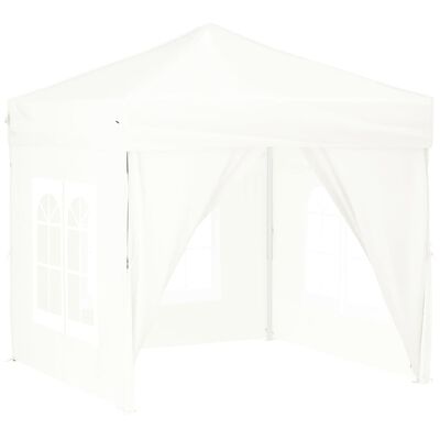 vidaXL Tenda para festas dobrável com paredes laterais 2x2 m branco