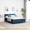 vidaXL Cama Box com colch&atilde;o com cabeceira Azul 140 x 190 cm tecido