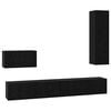 vidaXL Gabinete de TV de Parede Montado na parede 4 pcs Carvalho Preto