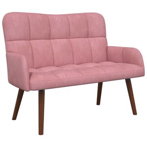 vidaXL Sof&aacute; para 2 Pessoas Rosa 115 x 61 x 87 cm Veludo