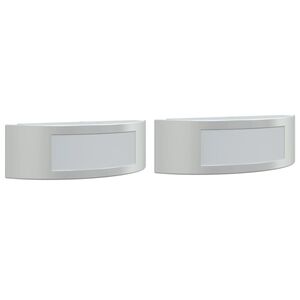 vidaXL Candeeiros de parede p/ exterior 2 pcs a&ccedil;o inoxid&aacute;vel prateado
