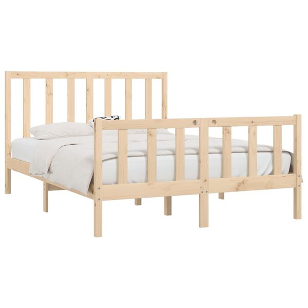vidaXL Estrutura de cama pequena casal 120x190 cm pinho maciço