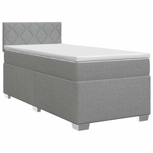 vidaXL Cama box spring com colch&atilde;o Cinzento-claro 90 x 200 cm Tecido