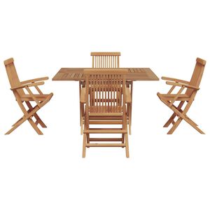 vidaXL Conjunto de Jantar para Jardim Castanho Madeira de Teca Maci&ccedil;a