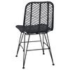 vidaXL Cadeira de jantar 2 pcs Preto 44 x 47 x 85 cm Rattan e Ferro