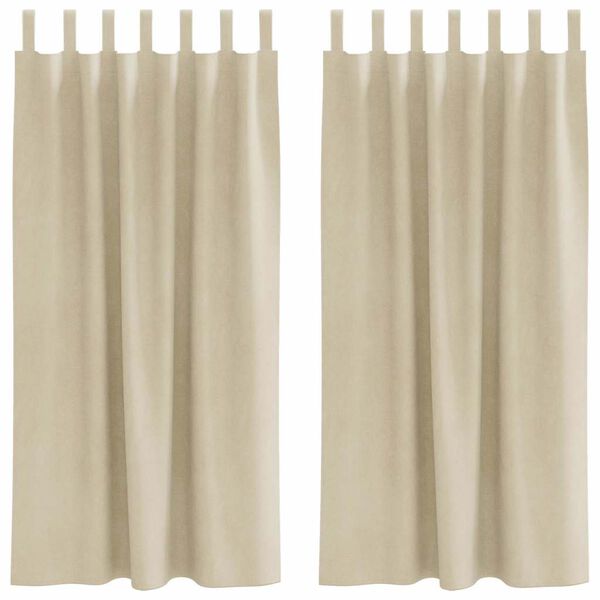 vidaXL Cortinas opacas 2 pcs Creme 140 x 175 cm Veludo