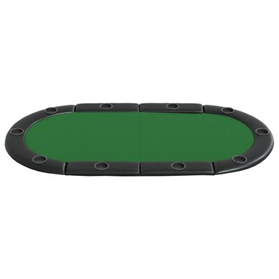 vidaXL Mesa tabuleiro póquer dobrável 10 jogadores 208x106x3cm verde