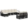 vidaXL Conjunto de Sof&aacute; de Jardim 9 pcs Preto vime PE