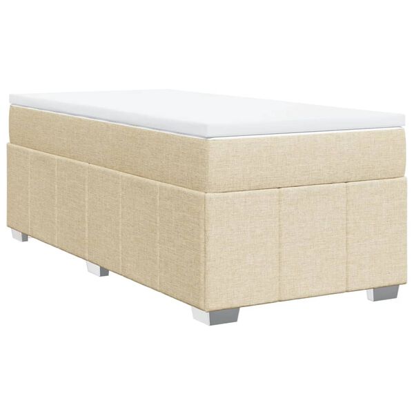 vidaXL Cama com molas/colch&atilde;o 80x200 cm tecido cor cr&egrave;me