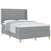 vidaXL Cama Box Spring com colch&atilde;o Cinzento-claro 140 x 190 cm tecido