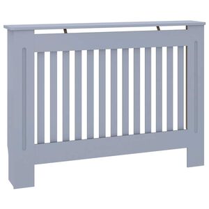 vidaXL Cobertura de radiador 112x19x81,5 cm derivados madeira cinzento