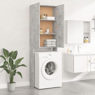 vidaXL Armário máquina de lavar roupa 64x25,5x190 cm cinzento-cimento