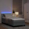 vidaXL Cama Box com colch&atilde;o com led Cinzento-claro 90 x 190 cm tecido