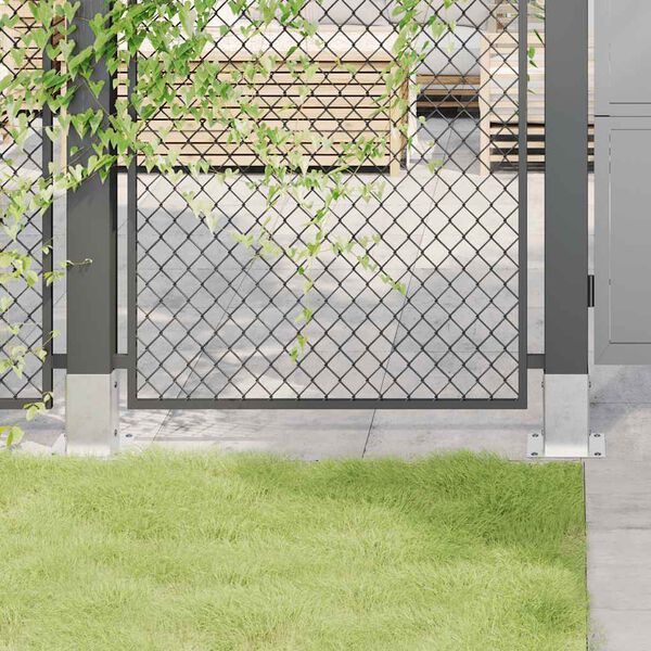 vidaXL Bases de poste quadradas 4 pcs prata 91x91 mm a&ccedil;o galvanizado