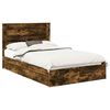 vidaXL Cama com Armazenamento Carvalho Defumado 135 x 190 cm