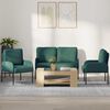 vidaXL Conjuntos de sof&aacute;s 3 pcs Verde Escuro 115 x 56 x 80 cm