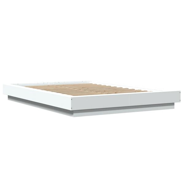 vidaXL Estrutura de cama 140x190 cm derivados de madeira branco