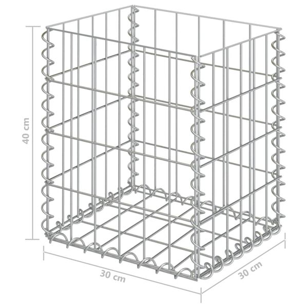 vidaXL Cestos gabi&atilde;o 2 pcs a&ccedil;o galvanizado 30x30x40 cm