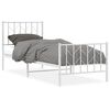 vidaXL Estrutura de cama com cabeceira e p&eacute;s 80x200 cm metal branco