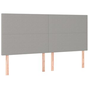 vidaXL Cabeceira Cinza Claro 200x5x118/128 cm Tecido