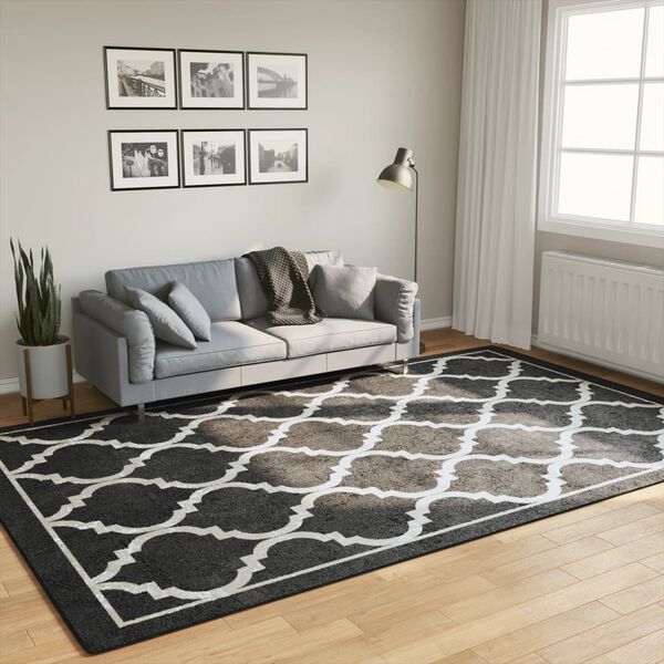 vidaXL Tapete lav&aacute;vel antiderrapante 190x300 cm preto e branco