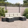 vidaXL Conjunto de Sofá de Jardim 6 pcs Preto Rattan Sintético