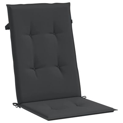 vidaXL Almofadões para cadeiras altas de jardim 2 pcs tecido preto