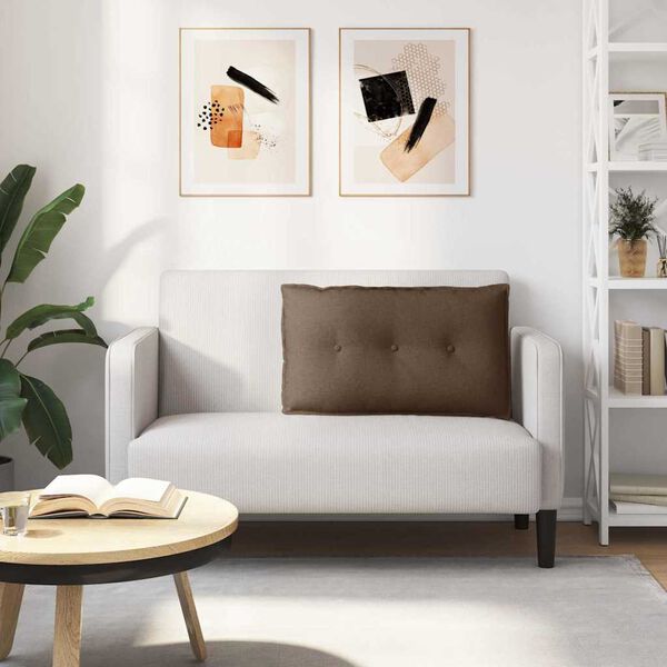 vidaXL Travesseiro para Costas Castanho 80 x 19 x 50 cm tecido