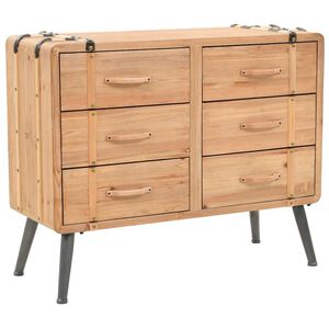 vidaXL Arm&aacute;rio com gavetas madeira de abeto maci&ccedil;a 91x35x73 cm