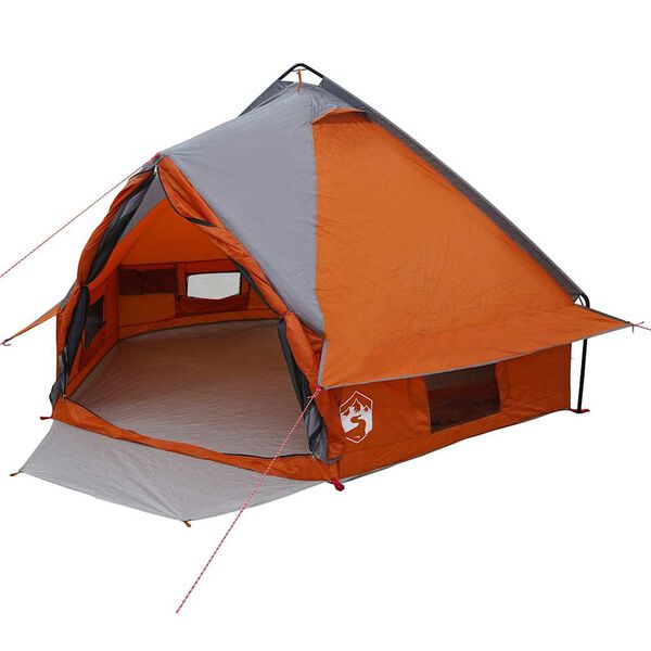 vidaXL Tenda Teepee com telhado Cinza e Laranja 490 x 410 x 210 cm